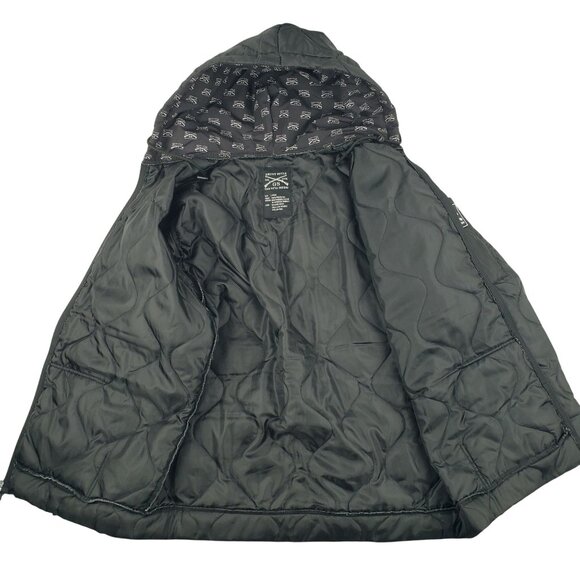 Grunt Style Jacket Men Large Puffer Full Zip Packable Black Hooded Quilted NWOT - Picture 3 of 12